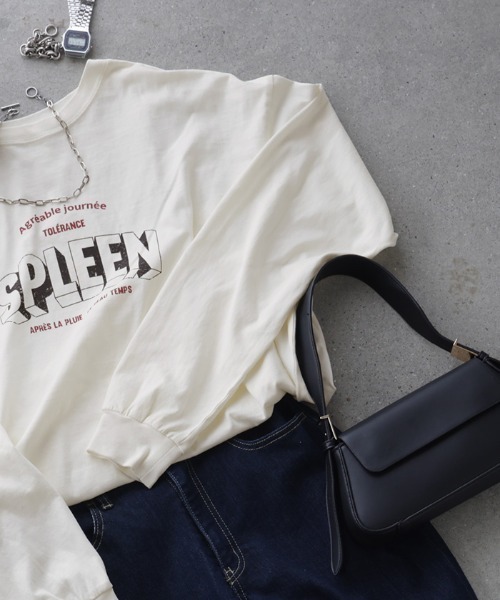 HUG.U(ハグユー)の「ユーズド感ロンT(Tシャツ/カットソー・レディース・グリーン/ホワイト/ダークグレー・FREE)」の20枚目の写真