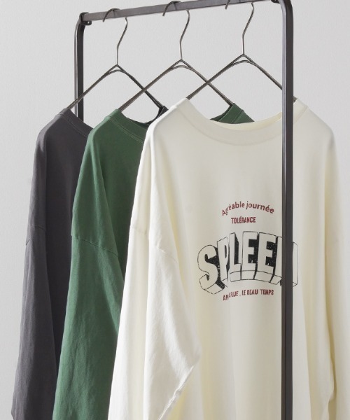 HUG.U(ハグユー)の「ユーズド感ロンT(Tシャツ/カットソー・レディース・グリーン/ホワイト/ダークグレー・FREE)」の21枚目の写真