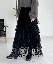 EPIMI E'PIMMY | 花柄フロッキーティアードスカート(スカート)