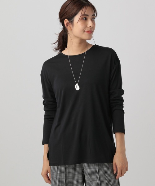 Elura(エルーラ)の「大人シアロンT/133591(Tシャツ/カットソー・レディース・ブラック/ダークブラウン/ホワイト・MEDIUM/LARGE)」の3枚目の写真