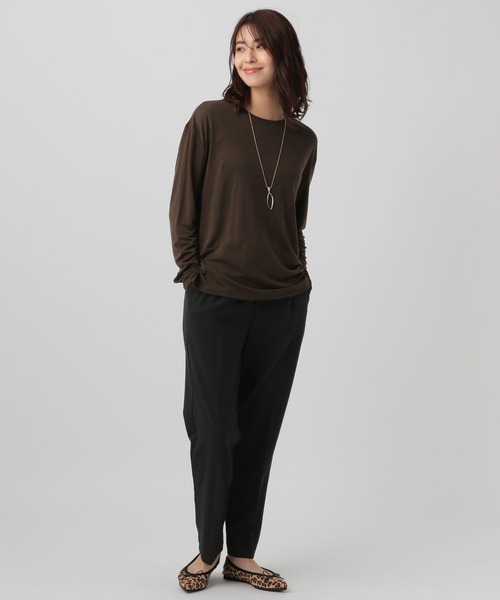 Elura(エルーラ)の「大人シアロンT/133591(Tシャツ/カットソー・レディース・ブラック/ダークブラウン/ホワイト・MEDIUM/LARGE)」の6枚目の写真