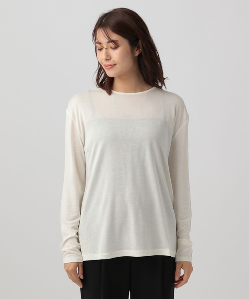 Elura(エルーラ)の「大人シアロンT/133591(Tシャツ/カットソー・レディース・ブラック/ダークブラウン/ホワイト・MEDIUM/LARGE)」の9枚目の写真