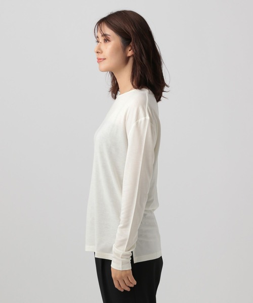 Elura(エルーラ)の「大人シアロンT/133591(Tシャツ/カットソー・レディース・ブラック/ダークブラウン/ホワイト・MEDIUM/LARGE)」の10枚目の写真