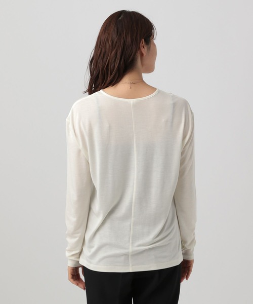 Elura(エルーラ)の「大人シアロンT/133591(Tシャツ/カットソー・レディース・ブラック/ダークブラウン/ホワイト・MEDIUM/LARGE)」の11枚目の写真