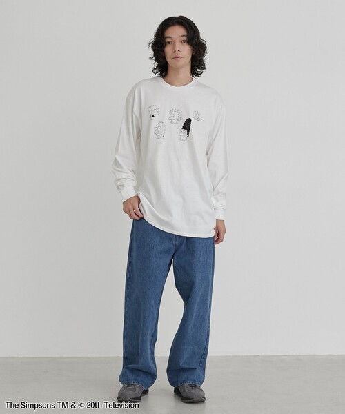 The Simpsons（ザ・シンプソンズ）の「THE SIMPSONS /ROCK STANLEY（ロックスタンレー）別注 プリントロングTシャツ（Tシャツ/カットソー・メンズ・ホワイト・M/L/XL）」の3枚目の写真