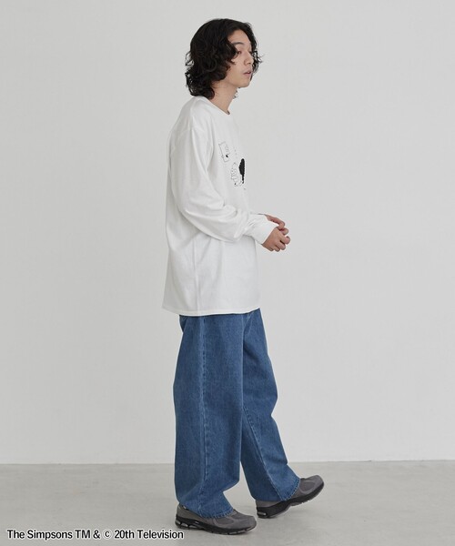 The Simpsons（ザ・シンプソンズ）の「THE SIMPSONS /ROCK STANLEY（ロックスタンレー）別注 プリントロングTシャツ（Tシャツ/カットソー・メンズ・ホワイト・M/L/XL）」の5枚目の写真