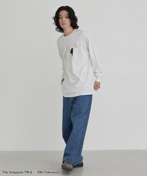 The Simpsons（ザ・シンプソンズ）の「THE SIMPSONS /ROCK STANLEY（ロックスタンレー）別注 プリントロングTシャツ（Tシャツ/カットソー・メンズ・ホワイト・M/L/XL）」の7枚目の写真