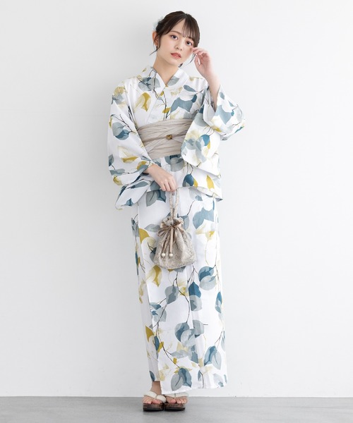 早い者勝ち！完売品！【floro by SOUBIEN】セパレート浴衣3点セット floroセパレート浴衣3点セット （上着＋巻スカート＋帯）（浴衣