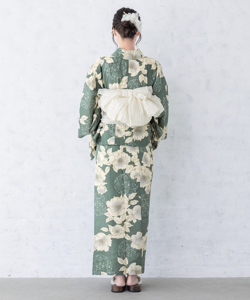 セール】floroセパレート浴衣3点セット （上着＋巻スカート＋帯