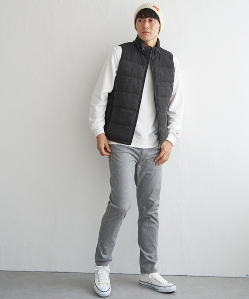 ikka（イッカ）の「sorona(R)コンビ中綿ベスト（ダウンベスト・メンズ・ブラック/ネイビー/ベージュ・S/M/L/XL）」の8枚目の写真