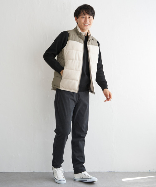 ikka（イッカ）の「sorona(R)コンビ中綿ベスト（ダウンベスト・メンズ・ブラック/ネイビー/ベージュ・S/M/L/XL）」の9枚目の写真