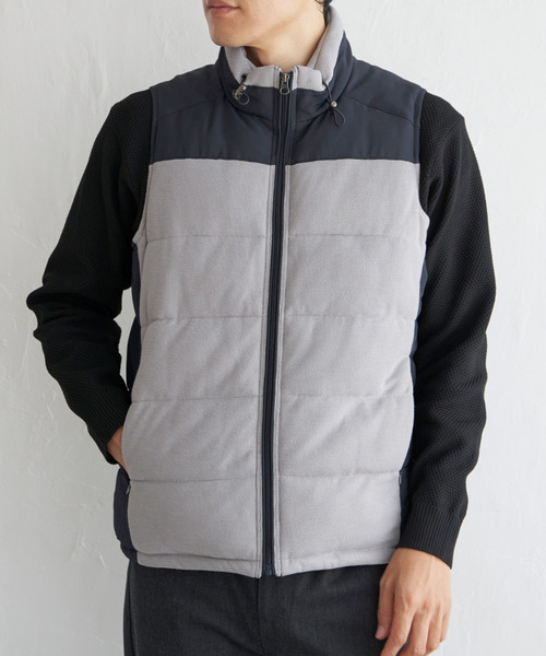 ikka（イッカ）の「sorona(R)コンビ中綿ベスト（ダウンベスト・メンズ・ブラック/ネイビー/ベージュ・S/M/L/XL）」の13枚目の写真