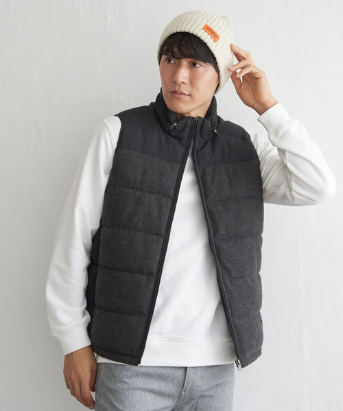 ikka（イッカ）の「sorona(R)コンビ中綿ベスト（ダウンベスト・メンズ・ブラック/ネイビー/ベージュ・S/M/L/XL）」の4枚目の写真