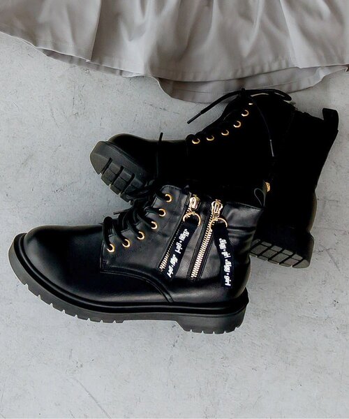 BREEZE(ブリーズ)の「飾りジッパーショートブーツ(ブーツ・キッズ・ワインレッド/ブラック・21/22/23/24)」の2枚目の写真