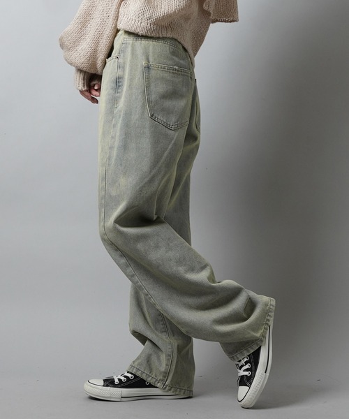 SPINNS(スピンズ)の「切り替えデザイン デニムストレートパンツ(デニムパンツ・レディース・ブルー系その他・M/S)」の4枚目の写真