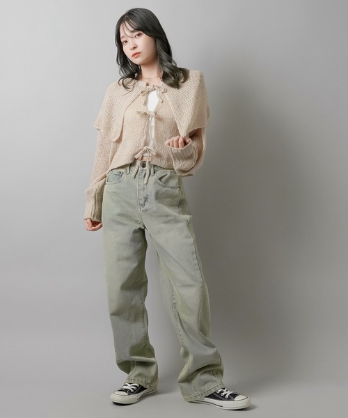 SPINNS(スピンズ)の「切り替えデザイン デニムストレートパンツ(デニムパンツ・レディース・ブルー系その他・M/S)」の10枚目の写真