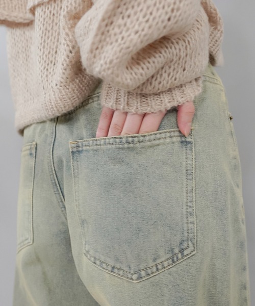SPINNS(スピンズ)の「切り替えデザイン デニムストレートパンツ(デニムパンツ・レディース・ブルー系その他・M/S)」の7枚目の写真