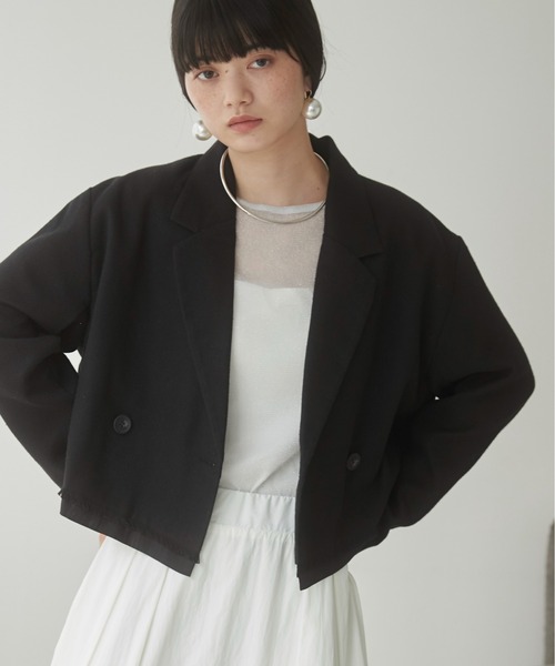 パイピングショートジャケット セール】パイピング ショートジャケット（テーラードジャケット