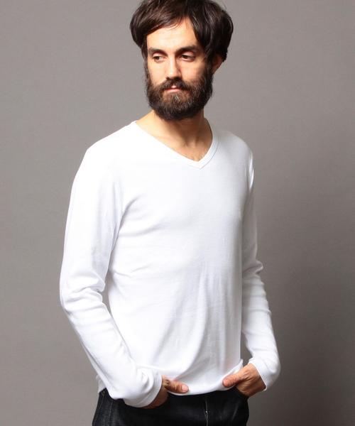 BEAUTY&YOUTH UNITED ARROWS（ビューティーアンドユースユナイテッドアローズ）の「BY フライス Vネックカットソー◆（Tシャツ/カットソー・メンズ・ライトブルー/ネイビー/ホワイト/グレー/ダークグレー/オリーブ・MEDIUM/SMALL/LARGE/X-LARGE）」の2枚目の写真