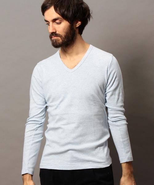 BEAUTY&YOUTH UNITED ARROWS（ビューティーアンドユースユナイテッドアローズ）の「BY フライス Vネックカットソー◆（Tシャツ/カットソー・メンズ・ライトブルー/ネイビー/ホワイト/グレー/ダークグレー/オリーブ・MEDIUM/SMALL/LARGE/X-LARGE）」の5枚目の写真