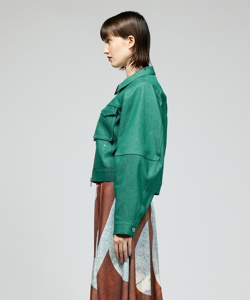 NON TOKYO（ノントーキョー）の「NON TOKYO/ノントーキョー/ラメデニムジャケット（デニムジャケット・レディース・ブラック/グリーン/インディゴブルー・FREE）」の4枚目の写真