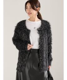 ラメロングシャギーニット