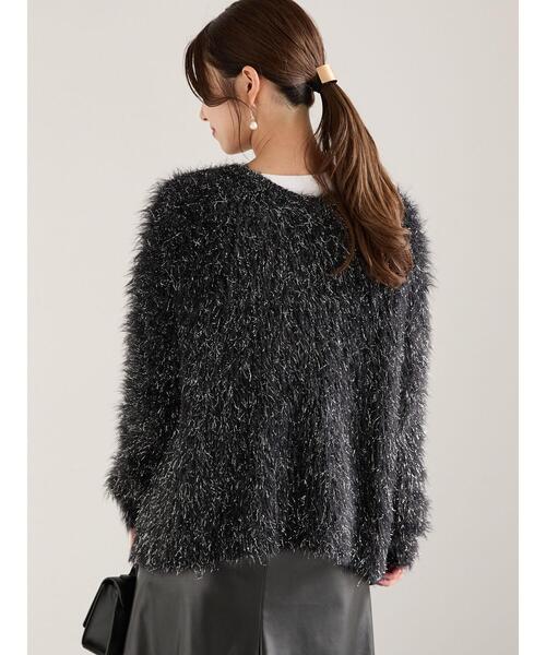 Te chichi(テチチ)の「ラメロングシャギーニット(カーディガン/ボレロ・レディース・ベージュ/チャコールグレー/ブラック・F)」の10枚目の写真