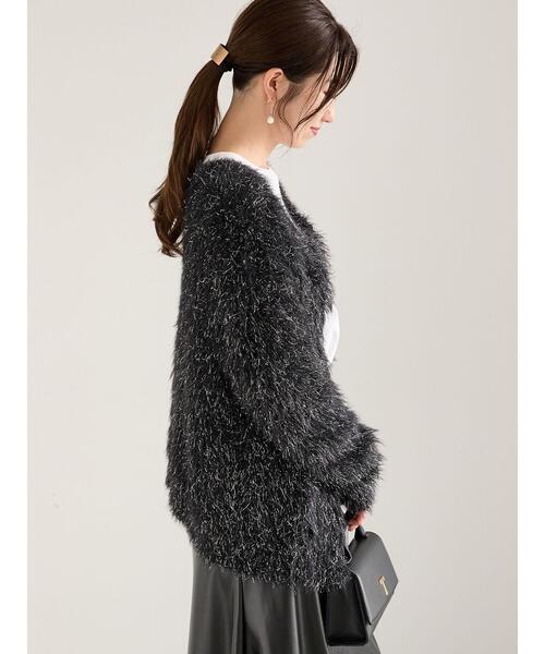 Te chichi(テチチ)の「ラメロングシャギーニット(カーディガン/ボレロ・レディース・ベージュ/チャコールグレー/ブラック・F)」の11枚目の写真