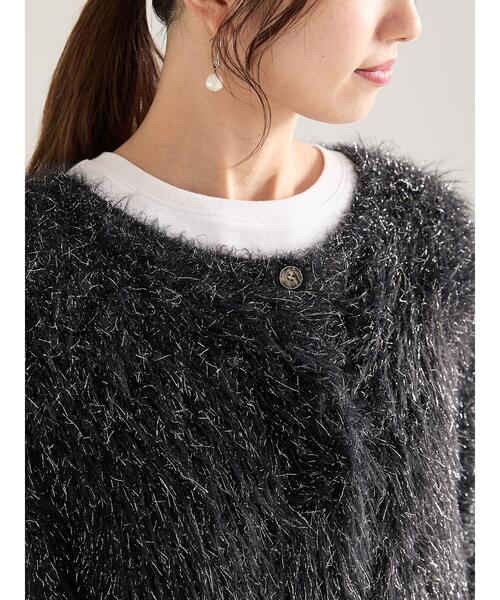 Te chichi(テチチ)の「ラメロングシャギーニット(カーディガン/ボレロ・レディース・ベージュ/チャコールグレー/ブラック・F)」の12枚目の写真
