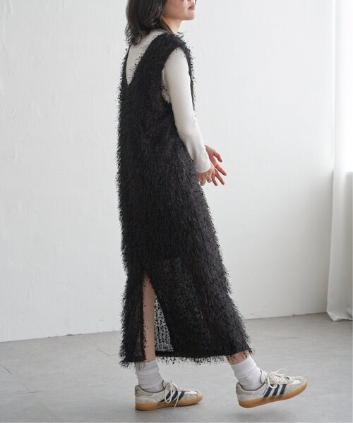 VENCEEXCHANGE（ヴァンスエクスチェンジ）の「リボンヤーン2wayジャンスカ（ワンピース・レディース・ブラウン/ブラック/グレー・M）」の6枚目の写真