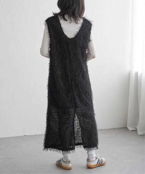 VENCEEXCHANGE（ヴァンスエクスチェンジ）の「リボンヤーン2wayジャンスカ（ワンピース・レディース・ブラウン/ブラック/グレー・M）」の7枚目の写真