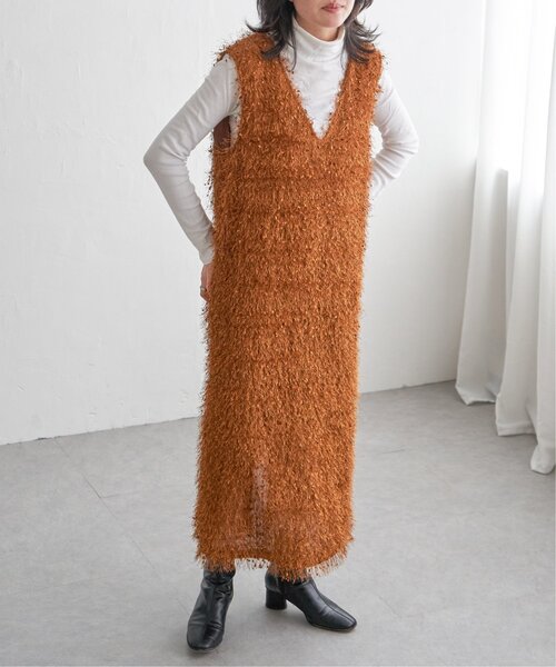 VENCEEXCHANGE（ヴァンスエクスチェンジ）の「リボンヤーン2wayジャンスカ（ワンピース・レディース・ブラウン/ブラック/グレー・M）」の11枚目の写真