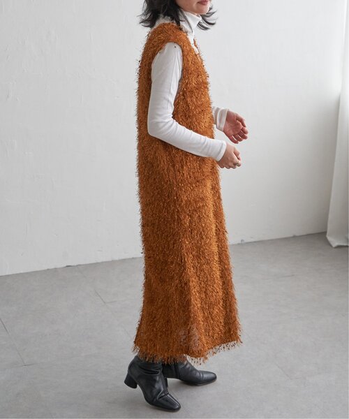 VENCEEXCHANGE（ヴァンスエクスチェンジ）の「リボンヤーン2wayジャンスカ（ワンピース・レディース・ブラウン/ブラック/グレー・M）」の13枚目の写真