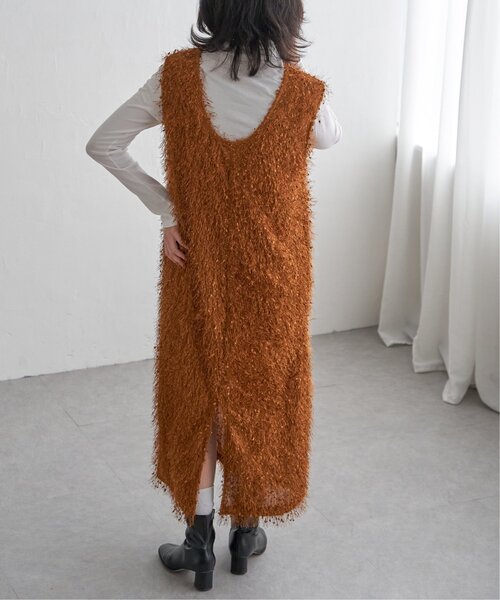 VENCEEXCHANGE（ヴァンスエクスチェンジ）の「リボンヤーン2wayジャンスカ（ワンピース・レディース・ブラウン/ブラック/グレー・M）」の14枚目の写真