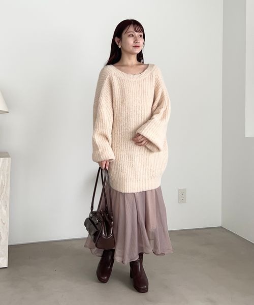 mysty woman（ミスティウーマン）の「【スタッフプロデュース】MiO企画・箔プリントシアースカート  246853（スカート・レディース・ホワイト/ブラウン/ベージュ系その他/ブルー系その他・FREE）」の9枚目の写真