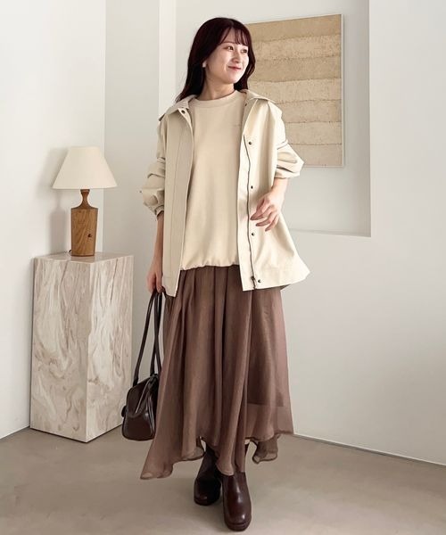 mysty woman（ミスティウーマン）の「【スタッフプロデュース】MiO企画・箔プリントシアースカート  246853（スカート・レディース・ホワイト/ブラウン/ベージュ系その他/ブルー系その他・FREE）」の11枚目の写真