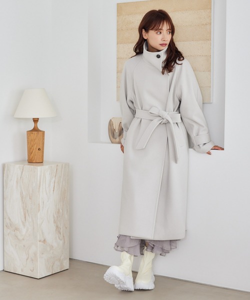 mysty woman（ミスティウーマン）の「【スタッフプロデュース】MiO企画・箔プリントシアースカート  246853（スカート・レディース・ホワイト/ブラウン/ベージュ系その他/ブルー系その他・FREE）」の18枚目の写真