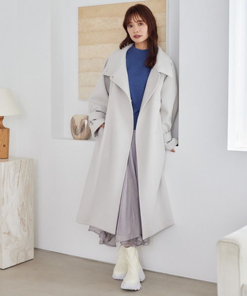 mysty woman（ミスティウーマン）の「【スタッフプロデュース】MiO企画・箔プリントシアースカート  246853（スカート・レディース・ホワイト/ブラウン/ベージュ系その他/ブルー系その他・FREE）」の19枚目の写真