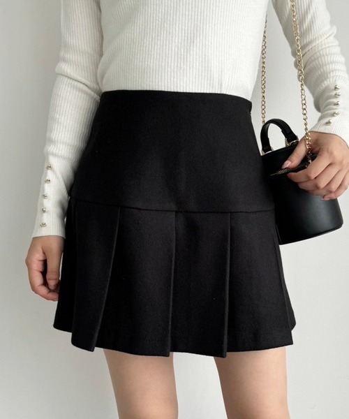 one after another NICE CLAUP(ワンアフターアナザーナイスクラップ)の「プリーツミニスカート(スカート・レディース・ブラック/アイボリー/杢グレー/モカ・MEDIUM/SMALL)」の3枚目の写真