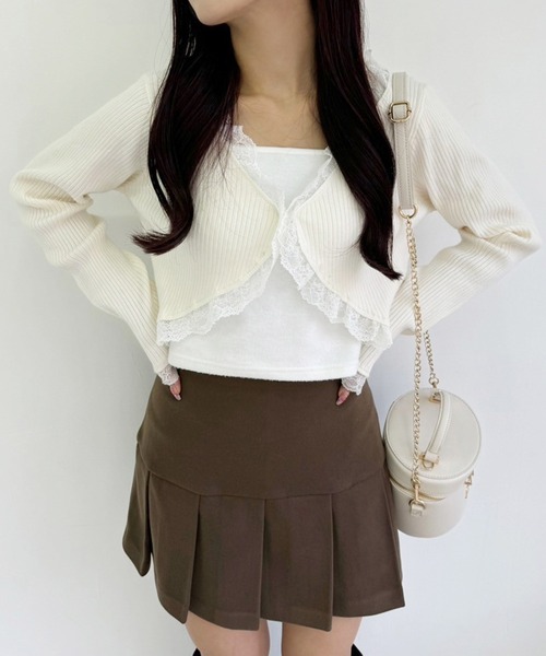 one after another NICE CLAUP(ワンアフターアナザーナイスクラップ)の「プリーツミニスカート(スカート・レディース・ブラック/アイボリー/杢グレー/モカ・MEDIUM/SMALL)」の17枚目の写真