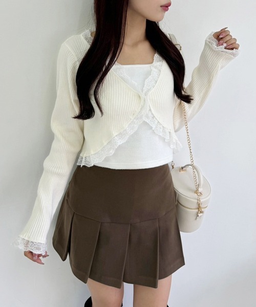 one after another NICE CLAUP(ワンアフターアナザーナイスクラップ)の「プリーツミニスカート(スカート・レディース・ブラック/アイボリー/杢グレー/モカ・MEDIUM/SMALL)」の15枚目の写真