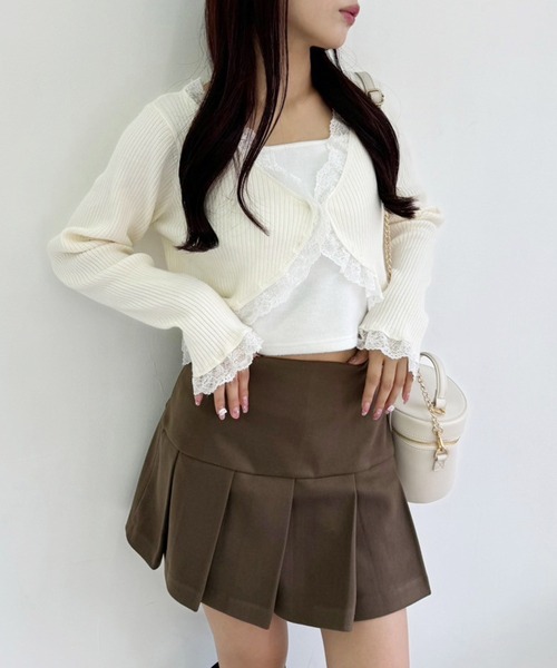 one after another NICE CLAUP(ワンアフターアナザーナイスクラップ)の「プリーツミニスカート(スカート・レディース・ブラック/アイボリー/杢グレー/モカ・MEDIUM/SMALL)」の16枚目の写真