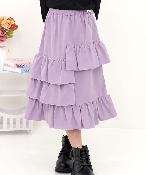 Bee des Bee(ビーデスビー)の「ラインフレアスカート(スカート・キッズ・ピンク/アイボリー/ブラック/ラベンダー・100cm/110cm/120cm/130cm/140cm/150cm)」の4枚目の写真