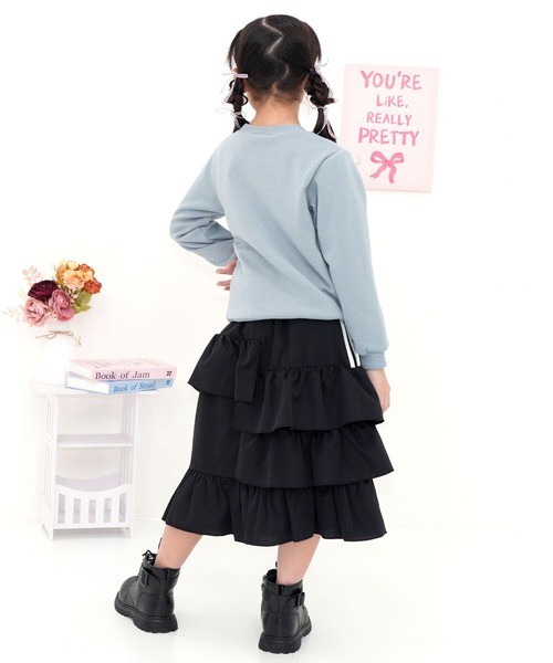 Bee des Bee(ビーデスビー)の「ラインフレアスカート(スカート・キッズ・ピンク/アイボリー/ブラック/ラベンダー・100cm/110cm/120cm/130cm/140cm/150cm)」の12枚目の写真