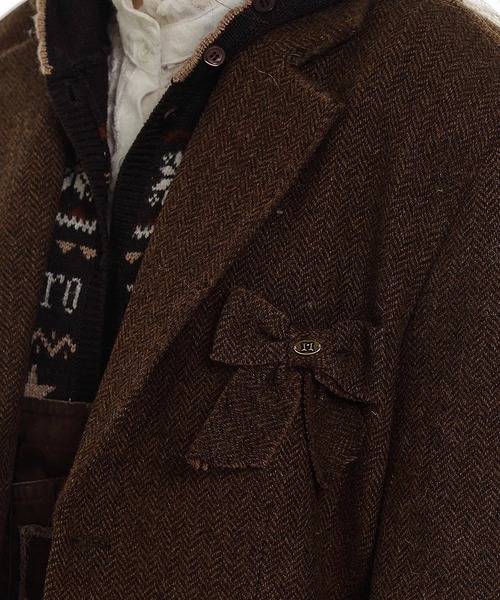 Moromoro2（モロモロ）の「リボンジャケット SU0127【Moromoro2】【2024AW】（テーラードジャケット・レディース・ブラウン/ネイビー・L/M/S/XS）」の5枚目の写真