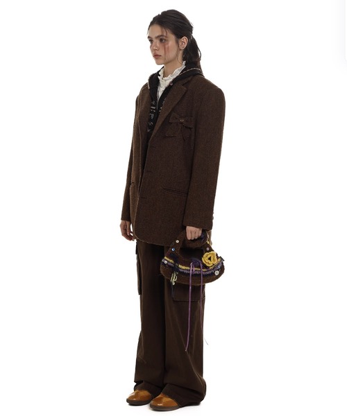 Moromoro2（モロモロ）の「リボンジャケット SU0127【Moromoro2】【2024AW】（テーラードジャケット・レディース・ブラウン/ネイビー・L/M/S/XS）」の9枚目の写真