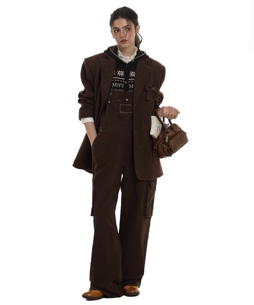 Moromoro2（モロモロ）の「リボンジャケット SU0127【Moromoro2】【2024AW】（テーラードジャケット・レディース・ブラウン/ネイビー・L/M/S/XS）」の10枚目の写真