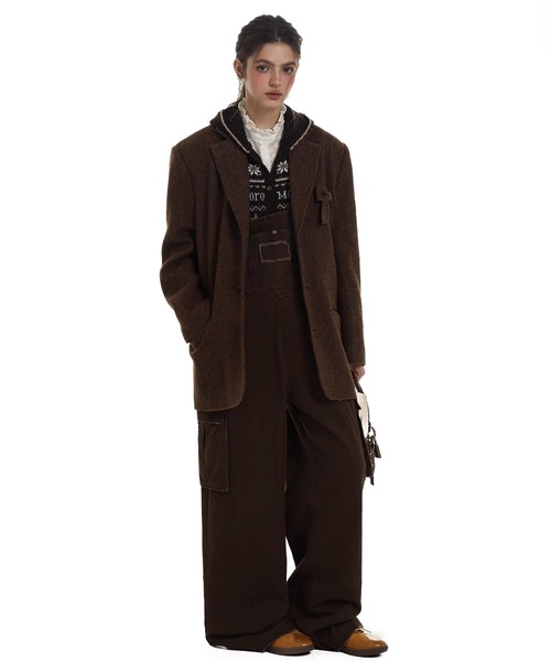 Moromoro2（モロモロ）の「リボンジャケット SU0127【Moromoro2】【2024AW】（テーラードジャケット・レディース・ブラウン/ネイビー・L/M/S/XS）」の11枚目の写真