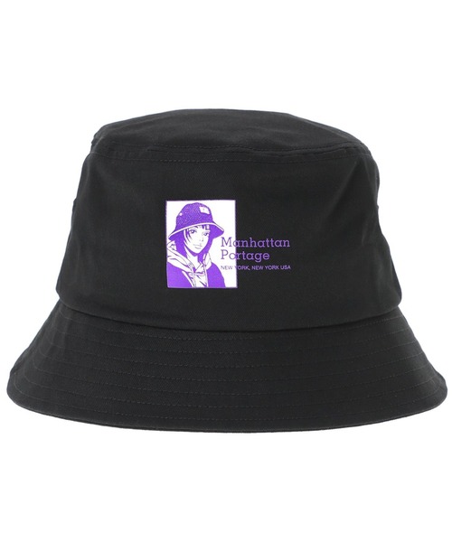 Manhattan Portage（マンハッタンポーテージ）の「Manhattan Portage/マンハッタンポーテージ  ハット "Hime×Manhattan Portage" Bucket Hat MP303（ハット・メンズ・ブラック×パープル・FREE）」の3枚目の写真