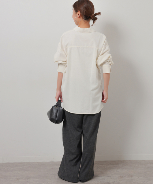 JOURNAL STANDARD relume（ジャーナルスタンダード　レリューム）の「カルゼスキッパーブラウス（シャツ/ブラウス・レディース・ネイビー/アイボリー/グレー・FREE）」の10枚目の写真